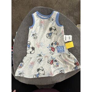 Peanuts Snoopy Toddler Girls Patriotic 4th Of July Dress Size 2T